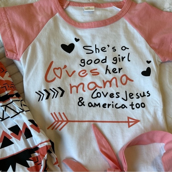 3 piece set size 18-24 months ruffle pants top headband - Picture 8 of 9